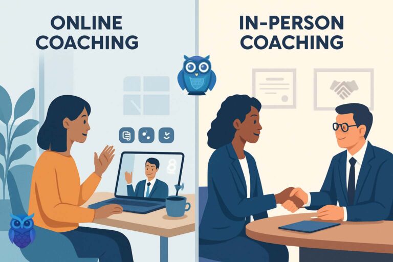 Consiliari AI - images - Online vs In‑Person Career Coaching